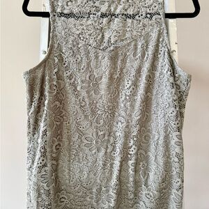 Apt. 9 Lace Sleeveless Blouse - Light Gray